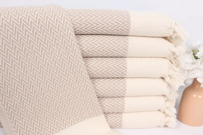Personalized Hand Towel, Personalized Gift For Him, Monogram Towels, 34x18 Cotton Zigzag Design Towel, Wedding Gift, Turkish Towel Hand Towel - 1