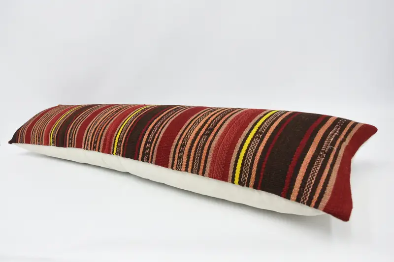Cushion, Outdoor Throw Cushion Cover, Turkish Kilim Pillow, Pillow for Sofa, Retro Cushion, Handmade Kilim Cushion, 12x48 Red Cushion Case - 5