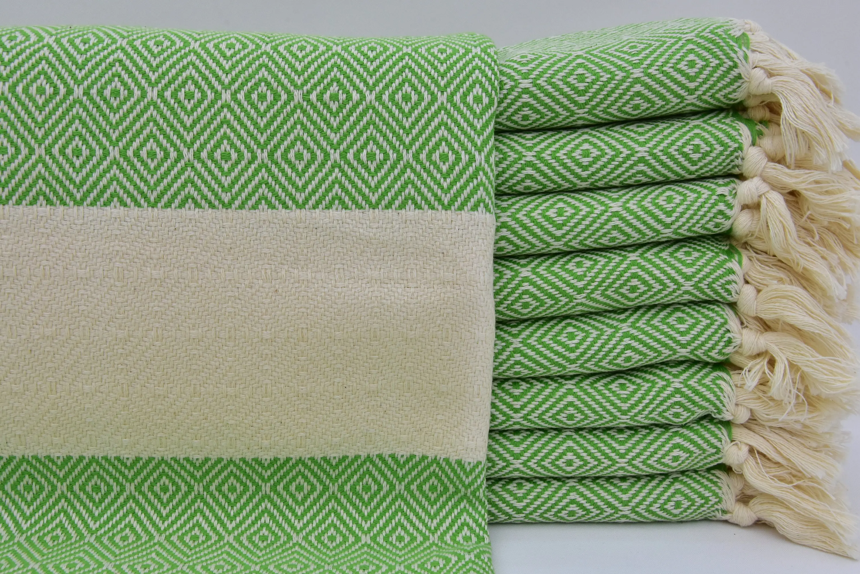 Turkish Hand Towel Tea Towel Green Cotton, 25x40 - 1