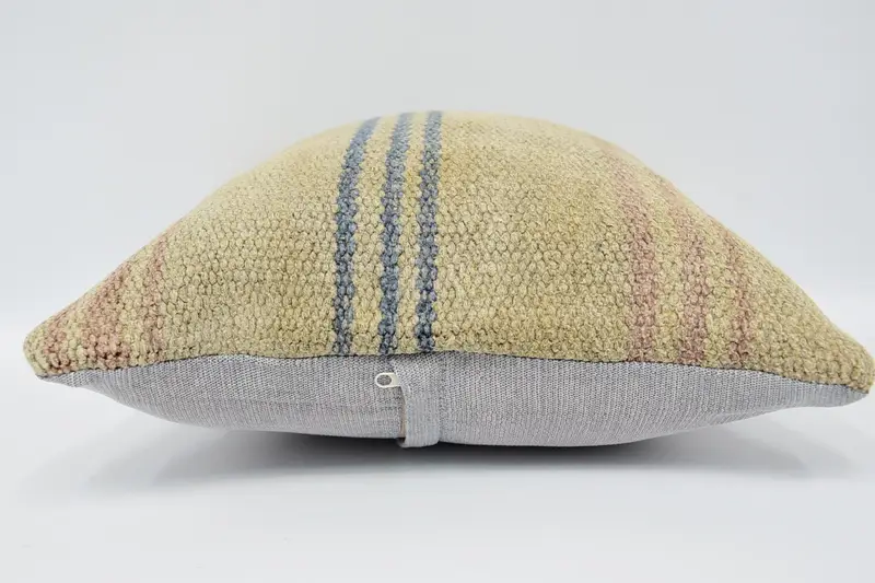 Home Decor Pillow, Toss Pillow Sham, Muted Cushion Cover, Pillow Cover, Ethnical Kilim Rug Pillow, 16x16 Beige Pillow Sham, Gift Pillow - 5