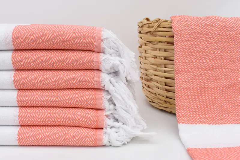 Beach Towel Personalized Organic Cotton Pink Beige, 70x40 Inches