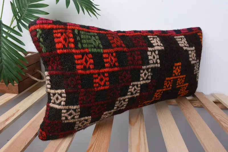 12x24 Orange Pillow Cover, Hippie Throw Pillow Case, Pillow Case, Interior Designer Pillow, Indoor Pillow Cover, Turkish Kilim Pillow, Gift Pillow - 5