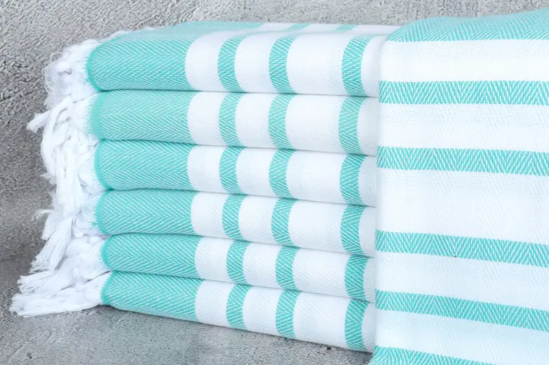 Custom Personalized Benetton Green Chevron Fitness Towel, 36x67 Inches