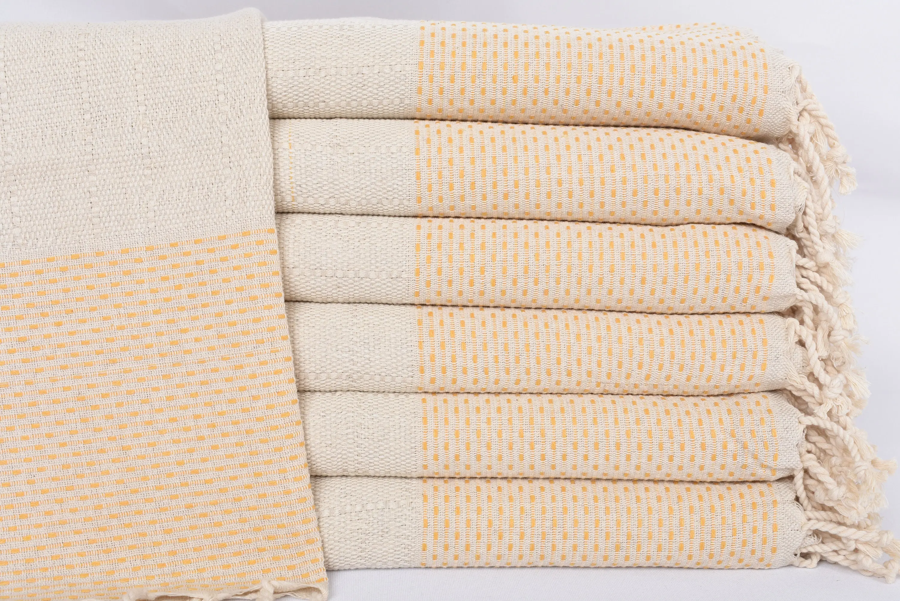 Turkish Hand Towel Mustard Polka Dot Dish Towel, 40x20 Inches - 1
