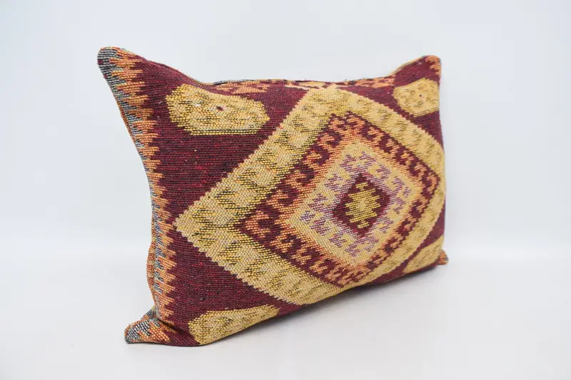 Bench Cushion Case, Rustic Cushion Case, Cushion Cover, Vintage Kilim Pillow, 20x28 Red Pillow Sham, Pillow for Couch, Kilim Cushion Sham - 3