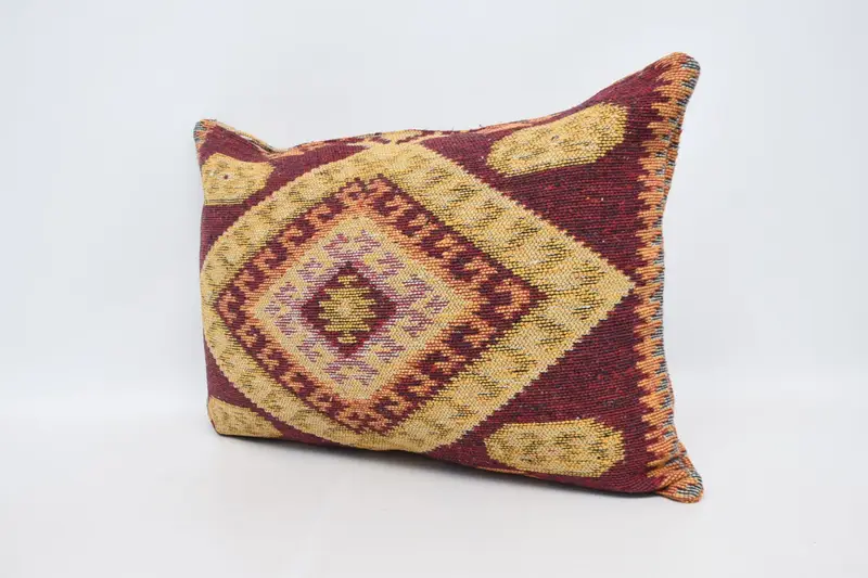 Bench Cushion Case, Rustic Cushion Case, Cushion Cover, Vintage Kilim Pillow, 20x28 Red Pillow Sham, Pillow for Couch, Kilim Cushion Sham - 4