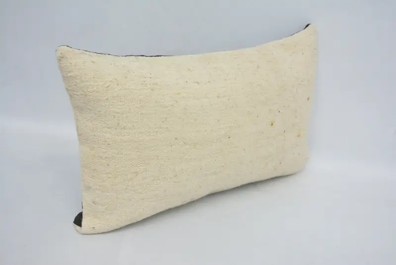 Kilim Pillow Cover, Anatolian Pillow Sham, Pillow Sham, Interior Designer Pillow, Ethnical Kilim Rug Pillow, 12x20 White Cushion Cover - 3