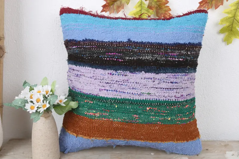 Armchair Cushion Case, Pillow for Couch, 16x16 Green Pillow, Handmade Kilim Cushion, Cushion Case, Christmas Pillow Case, Antique Pillows - 2