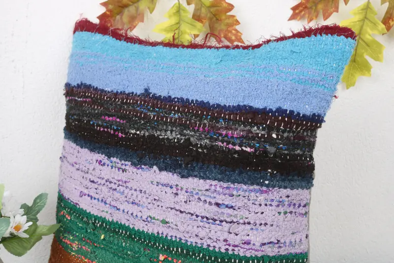 Armchair Cushion Case, Pillow for Couch, 16x16 Green Pillow, Handmade Kilim Cushion, Cushion Case, Christmas Pillow Case, Antique Pillows - 5