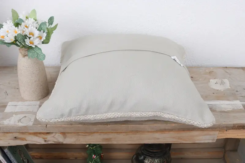 Vintage Kilim Pillow, 14x14 White Pillow Sham, Turkish Pillow, Tribal Cushion Cover, Decorative Cushion Case, Pillow Case, Antique Pillows - 7