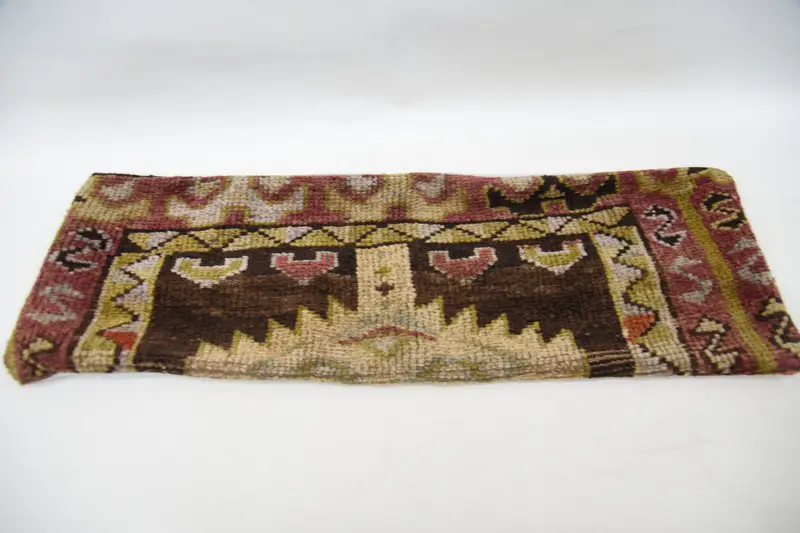 Cotton Cushion Cover, Boho Pillow Sham Cover, Garden Pillow Cover, Ethnical Kilim Rug Pillow, Vintage Kilim Pillow, Pillow Sham, 12x24 Beige Cushion - 6