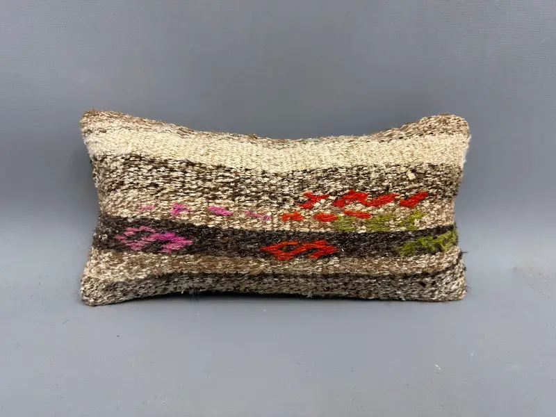 Antique Pillows, Gift Pillow, Turkish Pillow, Cushion, 8x16 Brown Pillow Sham, Bright Cushion Cover, Decorative Bolster Pillow - 4