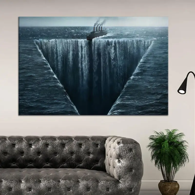 Mystical Bermuda Triangle Ship Canvas: Sea's Enigmatic Tale