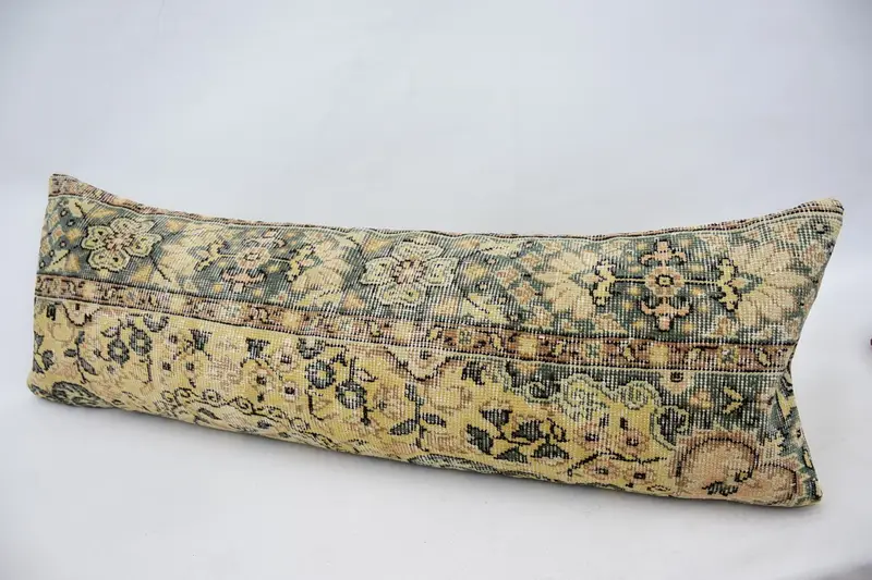 Kilim Pillow Cover, 16x48 Yellow Pillow Sham, Sofa Bolster Pillow, Hippie Throw Pillow Cover, Home Decor Pillow, Cushion, Boho Pillow Sham Cover - 5