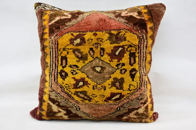 32x32 Brown Pillow, Vintage Kilim Pillow, Bench Cushion, Pillow Case, Traditional Pillow, Custom Cushion, Antique Pillows, Pillow for Sofa - 1