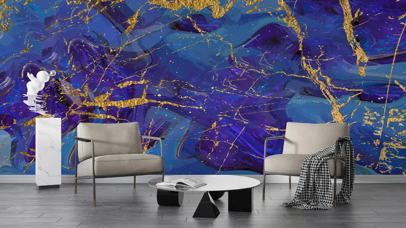 Wallpaper Peel And Stick, Abstract Marble Wallpaper, Wall Stickers, Blue Marble Wall Art, Wall Stickers, 3D Wallpaper, Contact Paper, - 7
