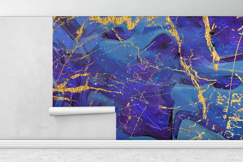 Wallpaper Peel And Stick, Abstract Marble Wallpaper, Wall Stickers, Blue Marble Wall Art, Wall Stickers, 3D Wallpaper, Contact Paper, - 1