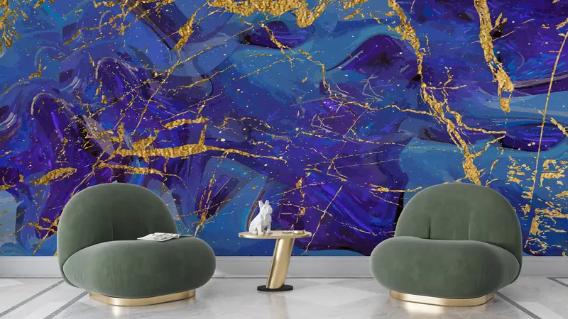 Wallpaper Peel And Stick, Abstract Marble Wallpaper, Wall Stickers, Blue Marble Wall Art, Wall Stickers, 3D Wallpaper, Contact Paper, - 6