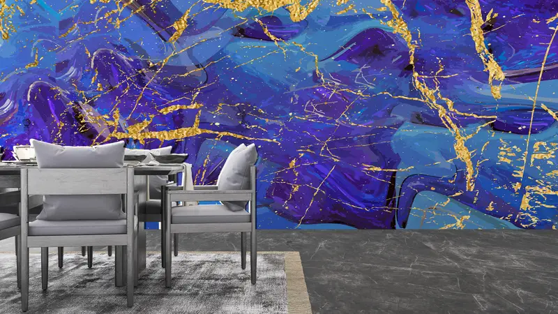 Wallpaper Peel And Stick, Abstract Marble Wallpaper, Wall Stickers, Blue Marble Wall Art, Wall Stickers, 3D Wallpaper, Contact Paper, - 4