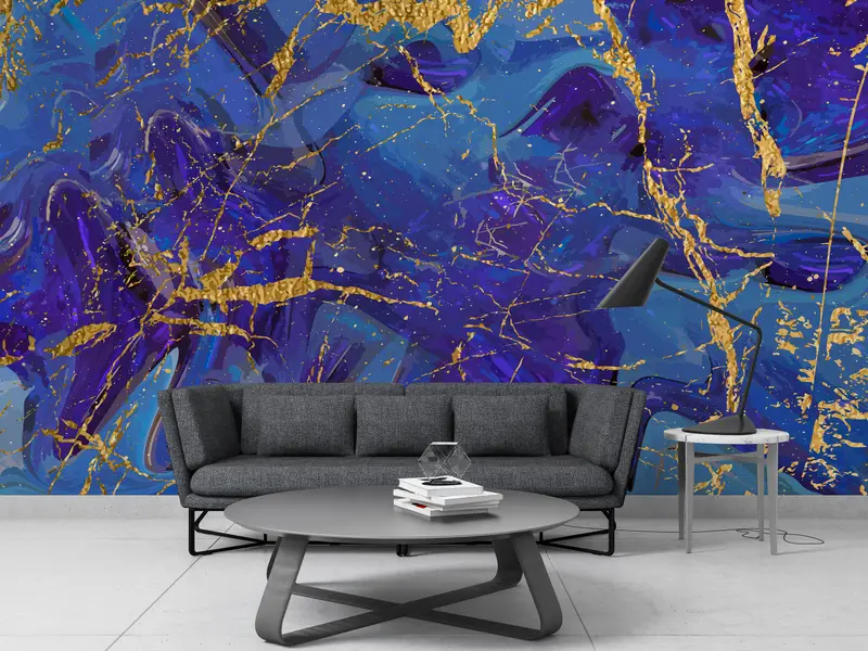 Wallpaper Peel And Stick, Abstract Marble Wallpaper, Wall Stickers, Blue Marble Wall Art, Wall Stickers, 3D Wallpaper, Contact Paper, - 5