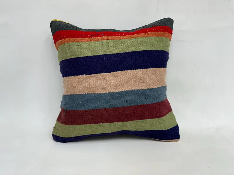 Home Decor Pillow, Patio Pillow, 20x20 Green Cushion Case, Boho Pillow Sham Cover, Ethnical Kilim Rug Pillow, Farmhouse Cushion Cover, Pillow - 1