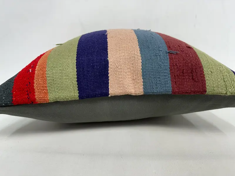 Home Decor Pillow, Patio Pillow, 20x20 Green Cushion Case, Boho Pillow Sham Cover, Ethnical Kilim Rug Pillow, Farmhouse Cushion Cover, Pillow - 5