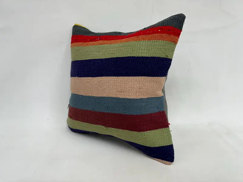 Home Decor Pillow, Patio Pillow, 20x20 Green Cushion Case, Boho Pillow Sham Cover, Ethnical Kilim Rug Pillow, Farmhouse Cushion Cover, Pillow - 4