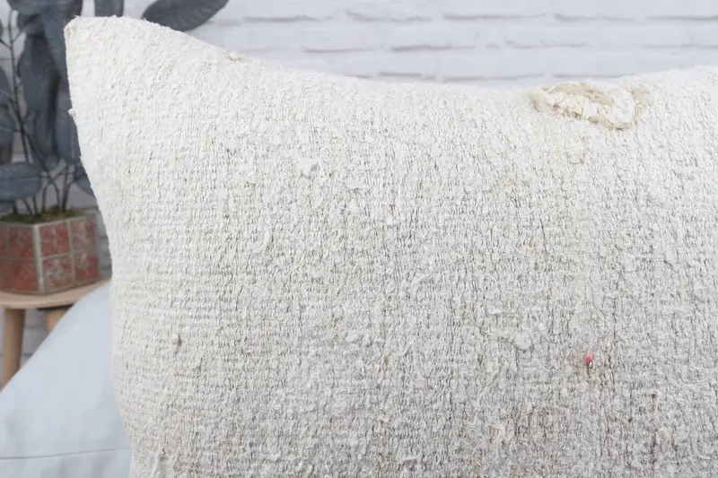 24x24 White Pillow Sham, Cushion Case, Throw Kilim Pillow, Kilim Cushion Sham, Accent Cushion Case, Home Decor Pillow, Retro Throw Cushion Case - 5