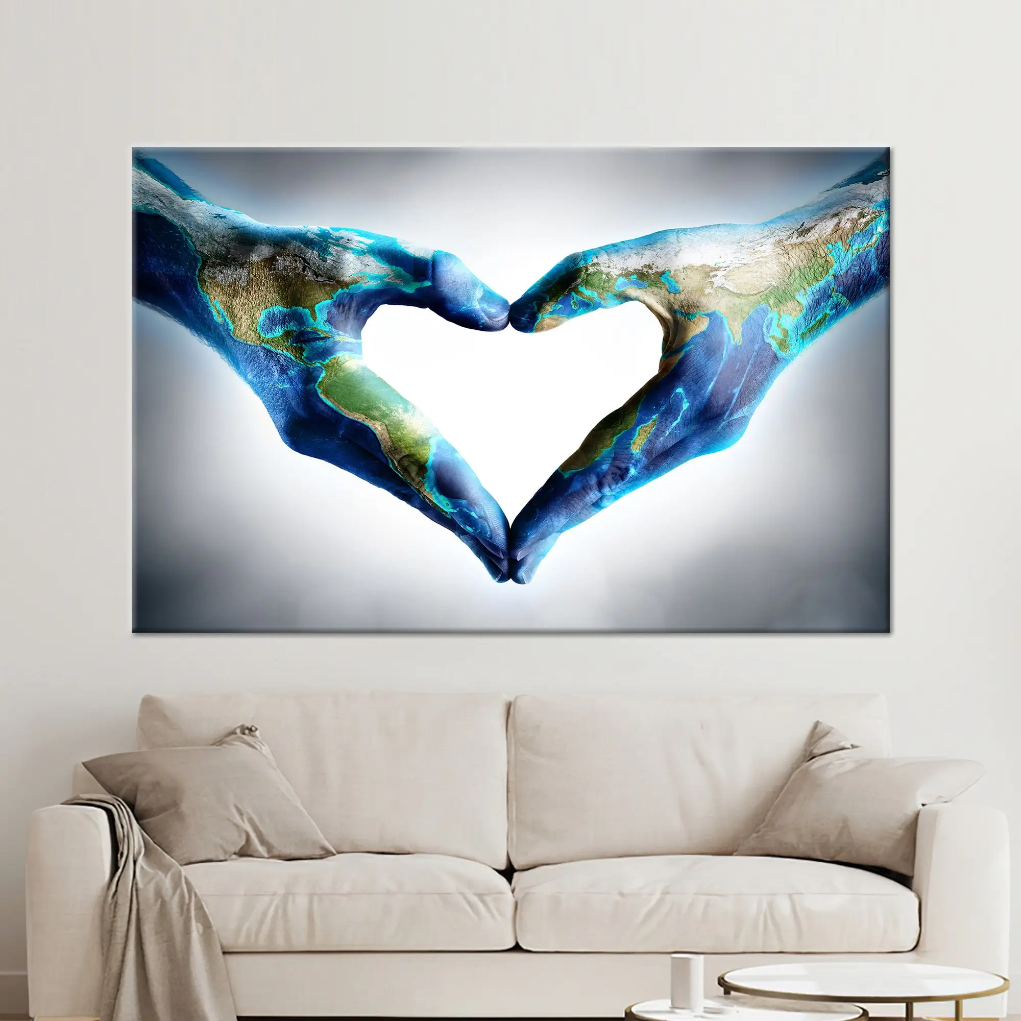 Elegant Abstract Love Planet Canvas Print - Trendy Wall Art - 1
