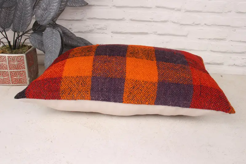 Throw Kilim Pillow, Pillow for Couch, Wholesale Cushion, 12x20 Red Cushion Cover, Kilim Cushion Sham, Christmas Pillow Case, Pillow Sham - 5