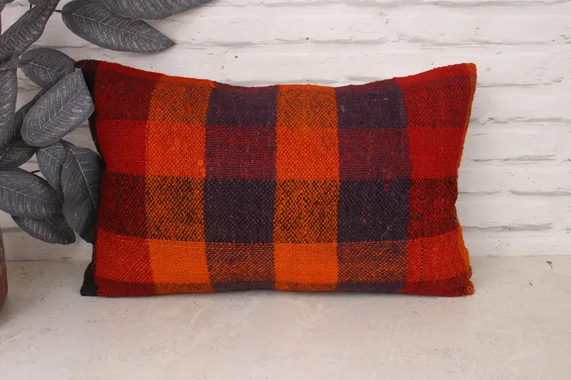 Throw Kilim Pillow, Pillow for Couch, Wholesale Cushion, 12x20 Red Cushion Cover, Kilim Cushion Sham, Christmas Pillow Case, Pillow Sham - 1