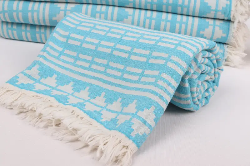 Gym Towel, Personalized Beach Towel, 70x40 Linen Kilim Design Towel, Family Gift Basket, Absorbent towel, Spa Towel, Quick-dry towel, Employee Gifts - 5