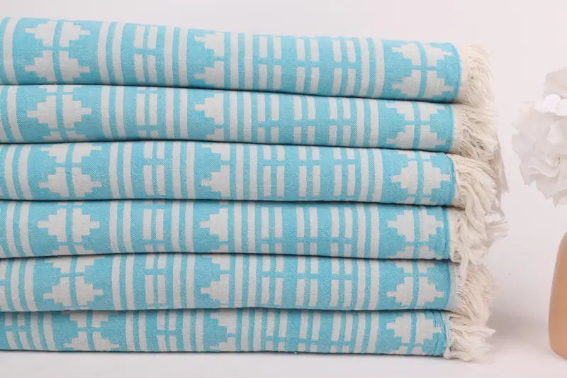 Gym Towel, Personalized Beach Towel, 70x40 Linen Kilim Design Towel, Family Gift Basket, Absorbent towel, Spa Towel, Quick-dry towel, Employee Gifts - 4