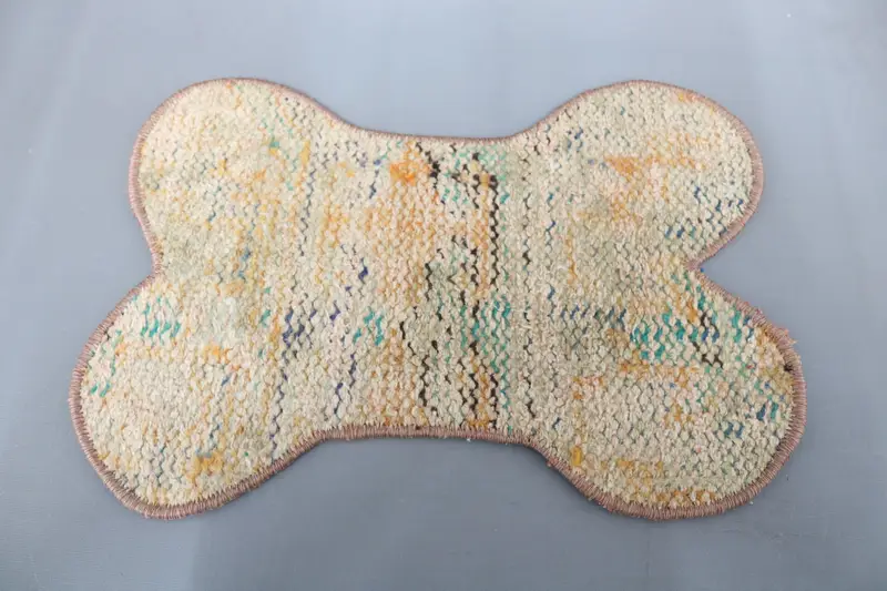 Comfortable Orange & White Cotton Pet Mat with Foam Filling, Pet Pad