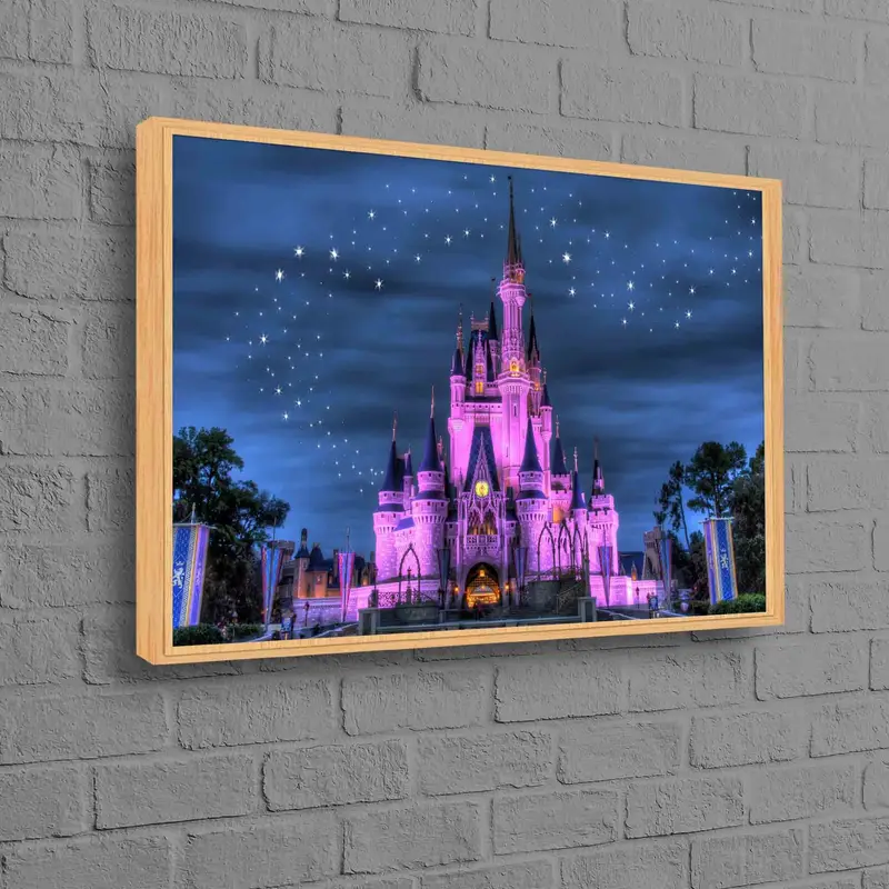 魅惑的なディズニーランドの星空キャンバスプリント 女の子の部屋用