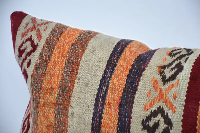 Handmade Kilim Cushion, Boho Pillow, Pillow, Handmade Throw Cushion Cover, Bed Cushion Case, 12x48 Red Pillow, Pillow for Couch - 2