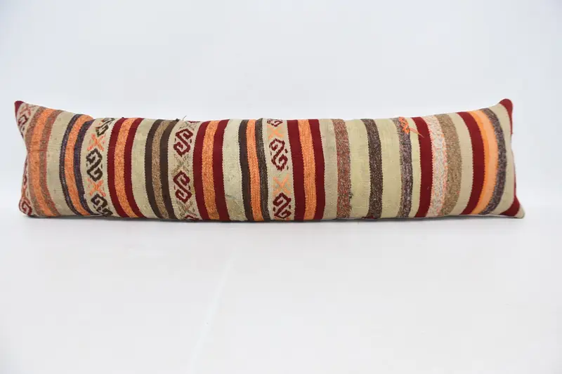 Handmade Kilim Cushion, Boho Pillow, Pillow, Handmade Throw Cushion Cover, Bed Cushion Case, 12x48 Red Pillow, Pillow for Couch - 1