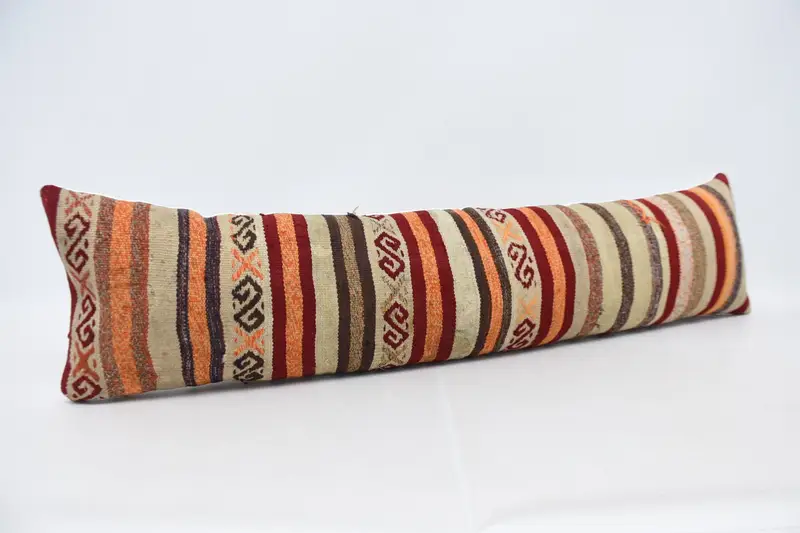 Handmade Kilim Cushion, Boho Pillow, Pillow, Handmade Throw Cushion Cover, Bed Cushion Case, 12x48 Red Pillow, Pillow for Couch - 3