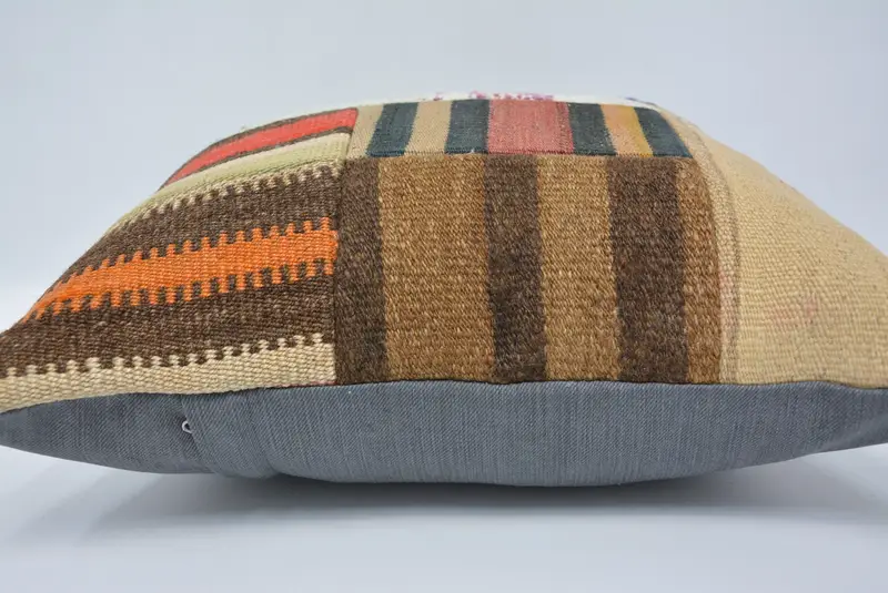 Pillow, One Of A Kind Pillow Cover, 18x18 Beige Cushion Case, Boho Pillow, Chair Pillow, Vintage Kilim Pillow, Pillow for Sofa - 5