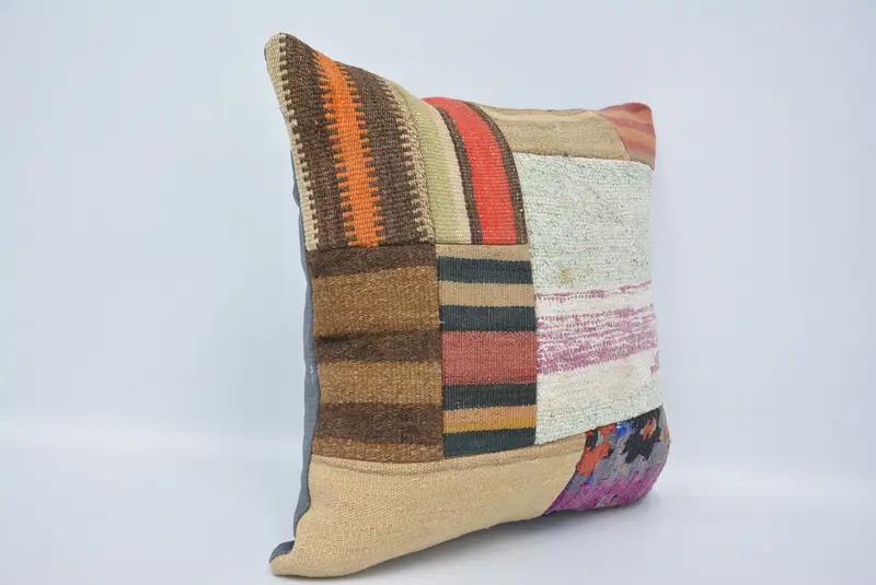 Pillow, One Of A Kind Pillow Cover, 18x18 Beige Cushion Case, Boho Pillow, Chair Pillow, Vintage Kilim Pillow, Pillow for Sofa - 3