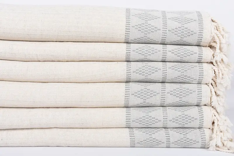 100x88 Keten Kilim Tasarım Havlu, Battaniye Kanepe, Kişiselleştirilmiş Hediyeler, Gelin için Düğün Hediyesi, Dokuma Battaniyesi, Duş Perdesi - 3