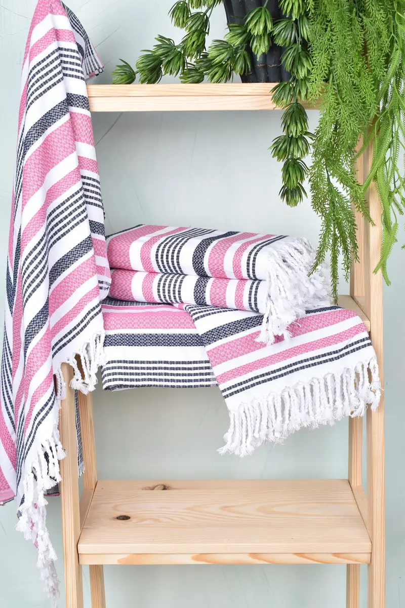 Personalized Beach Towel, Valentines Gift, 70x40 Cotton Striped Towel, Custom Towel Beach, Best Friend Gift, Organic Beach Towel, Housewarming Gift - 6