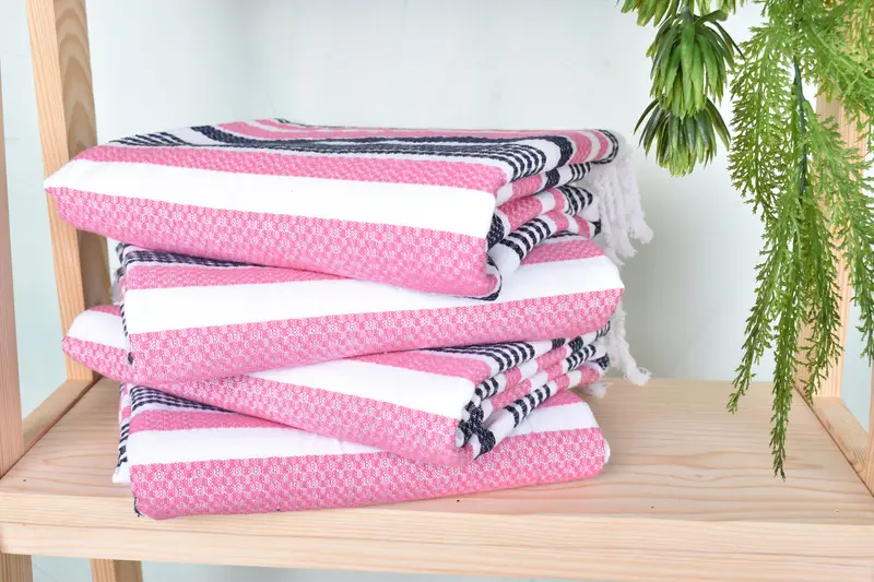 Personalized Beach Towel, Valentines Gift, 70x40 Cotton Striped Towel, Custom Towel Beach, Best Friend Gift, Organic Beach Towel, Housewarming Gift - 7