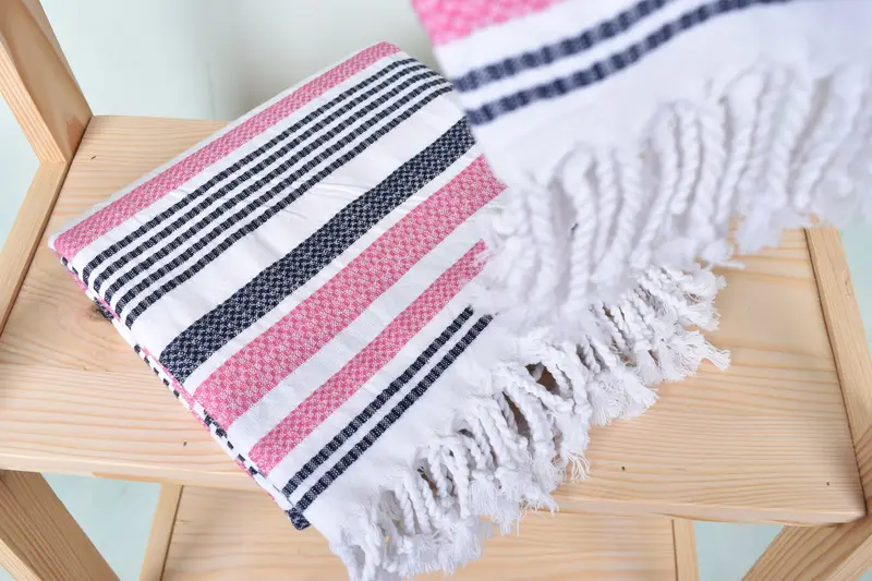 Personalized Beach Towel, Valentines Gift, 70x40 Cotton Striped Towel, Custom Towel Beach, Best Friend Gift, Organic Beach Towel, Housewarming Gift - 5