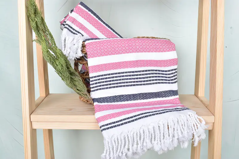 Personalized Beach Towel, Valentines Gift, 70x40 Cotton Striped Towel, Custom Towel Beach, Best Friend Gift, Organic Beach Towel, Housewarming Gift - 4