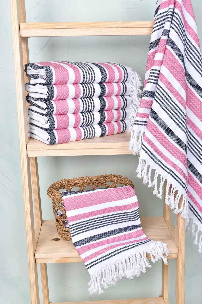 Personalized Beach Towel, Valentines Gift, 70x40 Cotton Striped Towel, Custom Towel Beach, Best Friend Gift, Organic Beach Towel, Housewarming Gift - 3