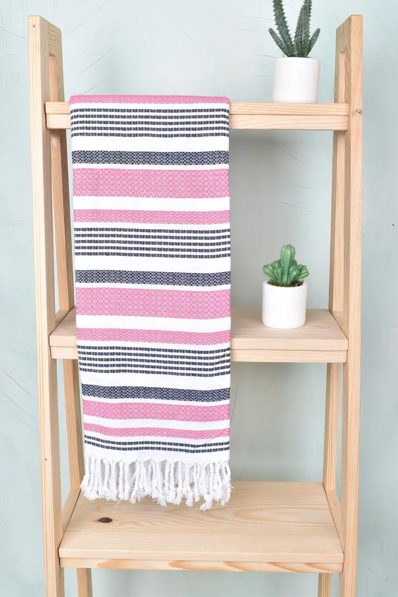 Personalized Beach Towel, Valentines Gift, 70x40 Cotton Striped Towel, Custom Towel Beach, Best Friend Gift, Organic Beach Towel, Housewarming Gift - 8