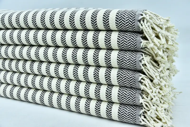 Personalized Towel, Turkish Towel Set, Handmade Gift, Organic Towel, Family Gift, Handwoven Turkish Towel, Gift For Her, 70x40 Cotton Chevron Towel - 3