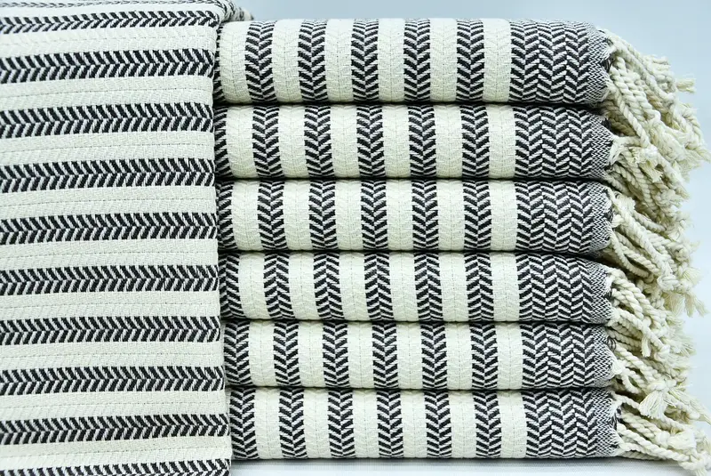 Personalized Towel, Turkish Towel Set, Handmade Gift, Organic Towel, Family Gift, Handwoven Turkish Towel, Gift For Her, 70x40 Cotton Chevron Towel - 1