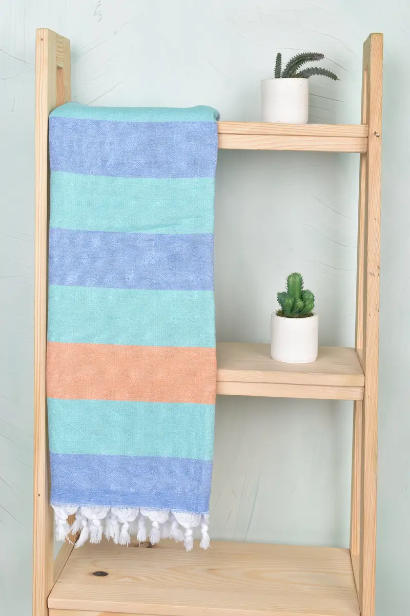 Handmade Gift, Gifts For Him, Gift For Him, Sand-Resistant Peshtemal, 64x36 Cotton Striped Terry Towel, Valentines Gift, Beach Towel Bulk - 8